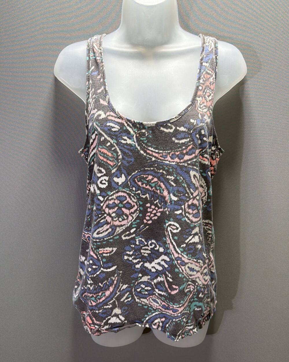 American Eagle Outfitters Womens Paisley Tank Top Size L 100% Cotton 2012